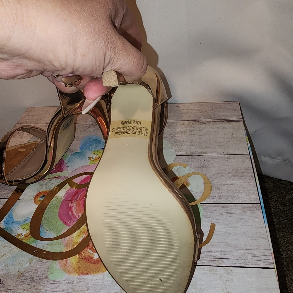 Gold high heel